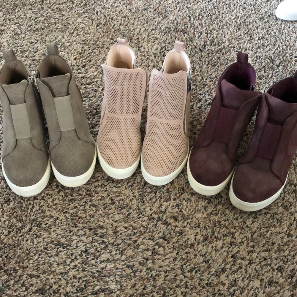 Wedged sneakers. Barely worn.